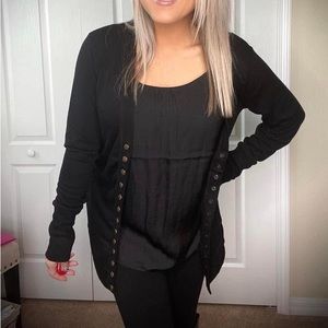 Women’s Black Button up Cardigan ~ NEW